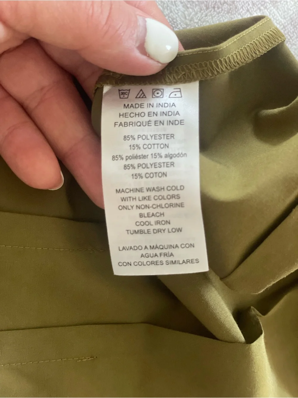Michael Kors Olive Green Sleeveless Button-Front Crop Shirt